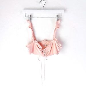 Pink Frankie’s Bikinis Mackenzie Ruffle Top